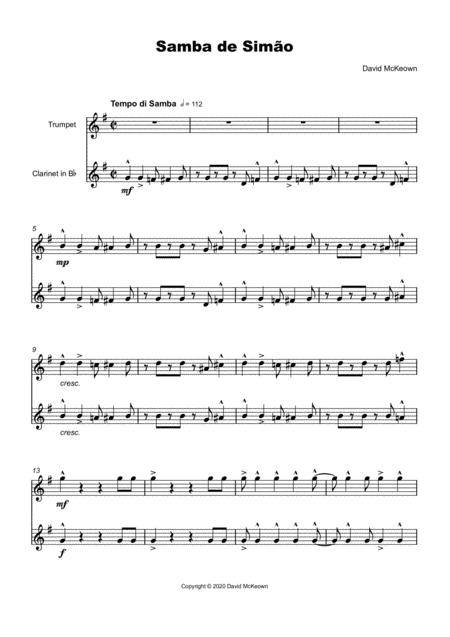 Samba De Simo For Trumpet And Clarinet Duet Page 2