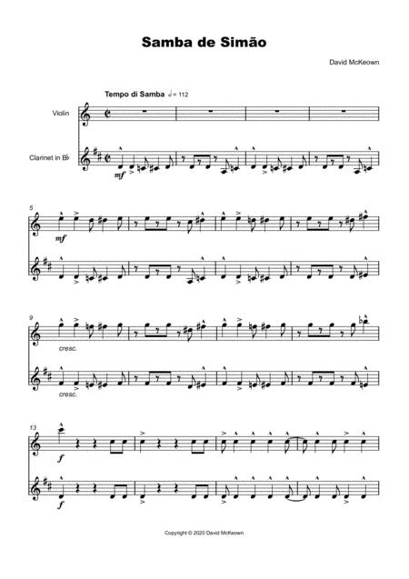 Samba De Simo For Violin And Clarinet Duet Page 2