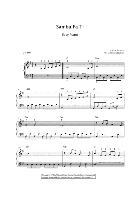 Samba Pa Ti Easy Piano Page 2