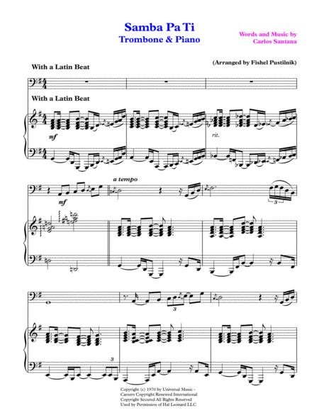 Samba Pa Ti For Trombone And Piano Video Page 2
