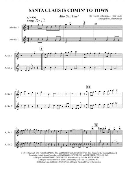 Santa Claus Is Comin To Town Alto Sax Duet Page 2