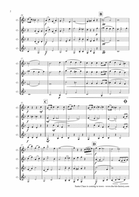 Santa Claus Is Comin To Town Christmas Classic Clarinet Quartet Page 2