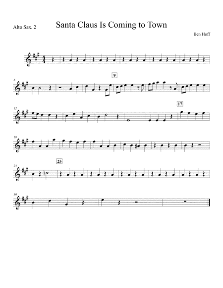 Santa Claus Is Comin To Town For Sax Quartet Page 2