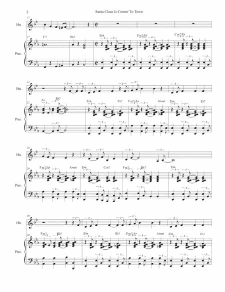 Santa Claus Is Comin To Town French Horn Solo And Piano Page 2