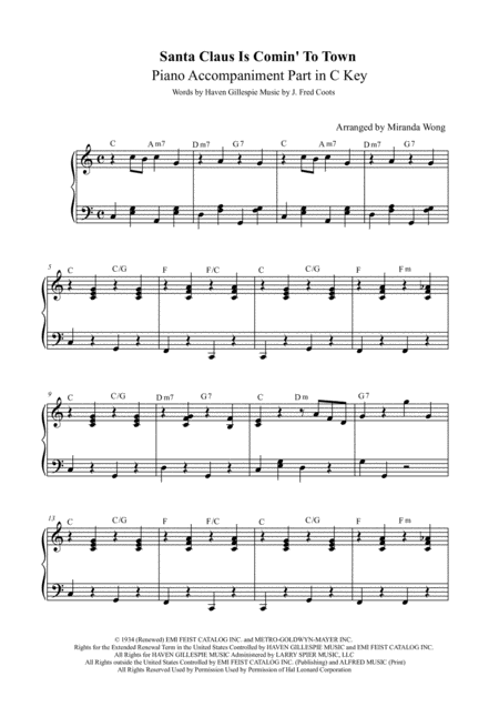 Santa Claus Is Comin To Town Popular Christmas Music For Alto Saxophone And Piano Page 2