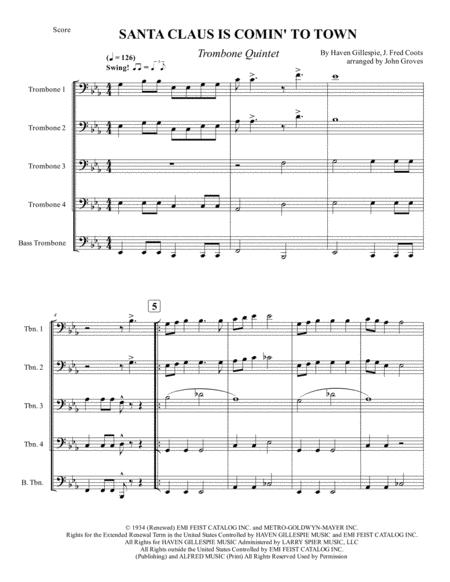 Santa Claus Is Comin To Town Trombone Quintet Page 2