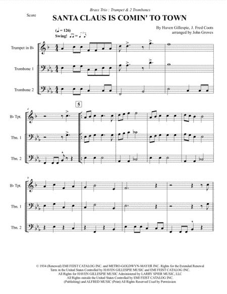 Santa Claus Is Comin To Town Trumpet 2 Trombone Brass Trio Page 2