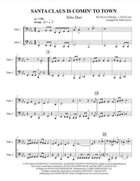 Santa Claus Is Comin To Town Tuba Duet Page 2