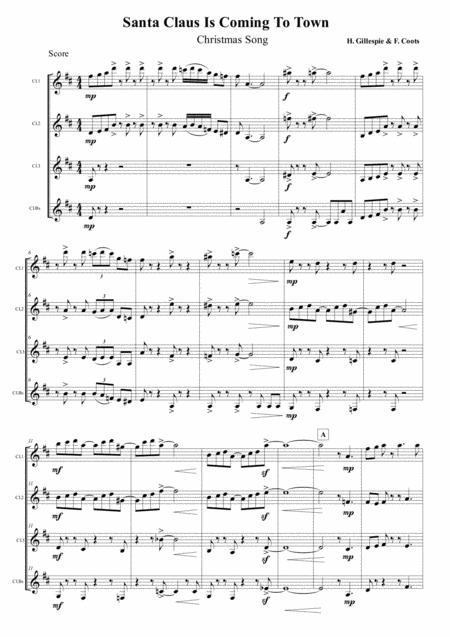 Santa Claus Is Coming To Town For Clarinet Quartet Page 2