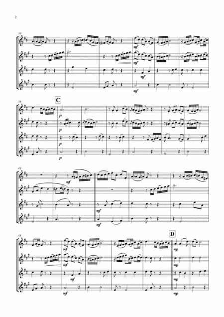 Santa Lucia Italian Folk Song Here In The Twighlight Saxophone Quartet Page 2