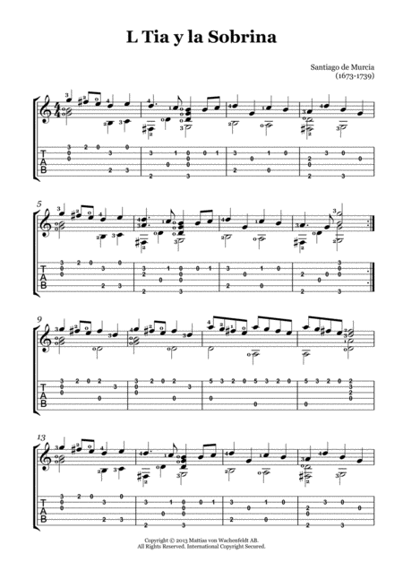 Santiago De Murcia L Tia Y La Sobrina Guitar Page 2