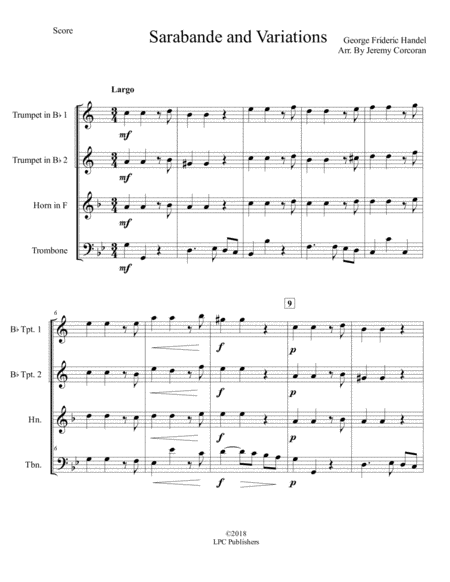 Sarabande And Variations For Brass Quartet Page 2