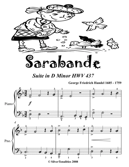 Sarabande Suite In D Minor Hwv 437 Easiest Piano Sheet Music Tadpole Edition Page 2