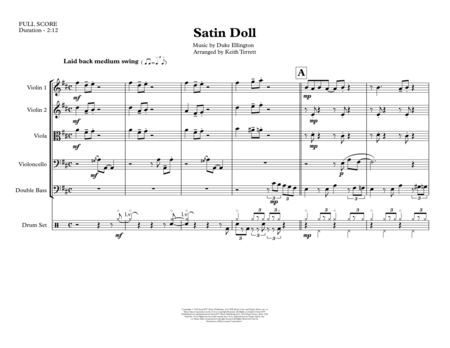 Satin Doll For String Orchestra Drum Set Opt Jazz For 5 Strings Series Page 2