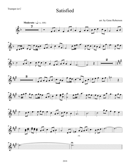 Satisfied For Trumpet Solo And Other C Instruments Page 2