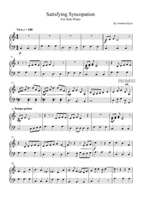 Satisfying Syncopation An Original Composition For Solo Piano Page 2