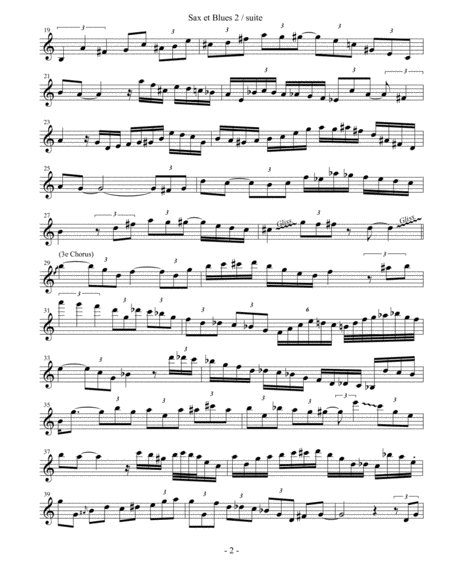 Sax Et Blues 2 4e Mouvement De La Suite Jazz Pour Saxophone Seul Page 2