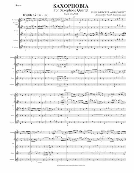 Saxophobia For Saxophone Quartet Satb Or Aatb Page 2