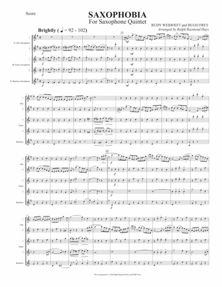 Saxophobia For Saxophone Quintet Page 2