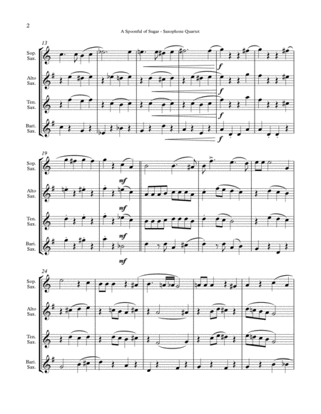 Saxophone Quartet A Spoonful Of Sugar Page 2