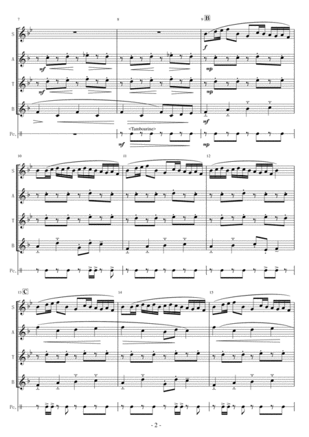 Saxophone Quartet With Optional Percussion Baroque Hoedown Page 2