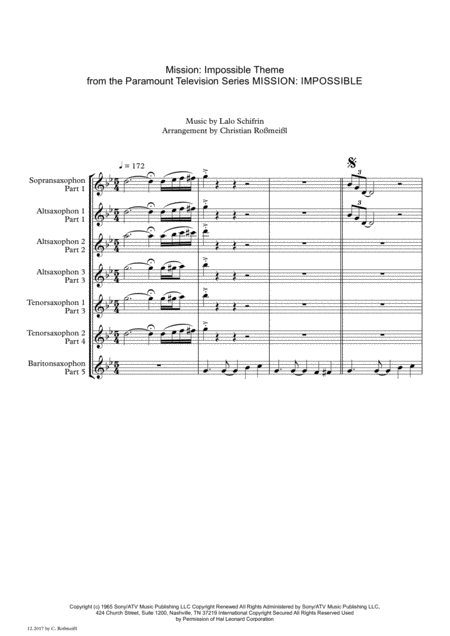Saxophonquintett Mission Impossible Theme From The Paramount Television Series Mission Impossible Page 2