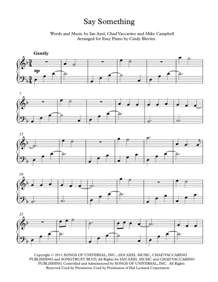 Say Something An Easy Piano Solo Arrangement Page 2