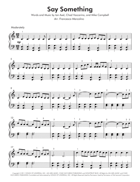 Say Something Easy Piano Page 2