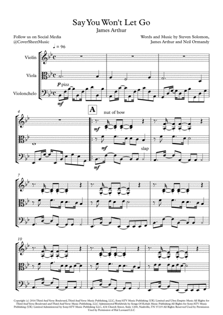 Say You Wont Let Go String Trio Page 2