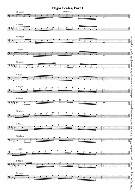 Scales In All Keys For Trombone Bass Clef Page 2