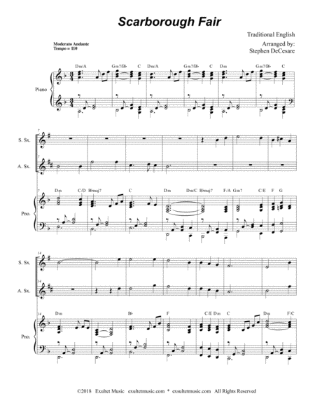 Scarborough Fair Duet For Soprano And Alto Saxophone Page 2