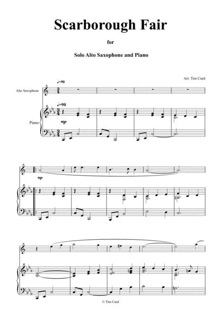 Scarborough Fair For Solo Alto Saxophone And Piano Page 2