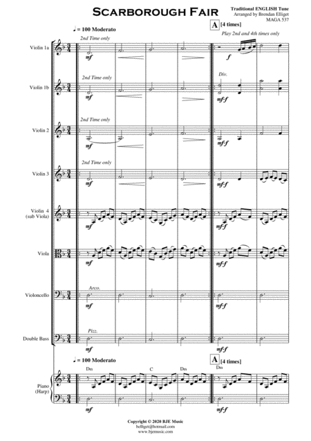 Scarborough Fair String Group Or String Orchestra Page 2