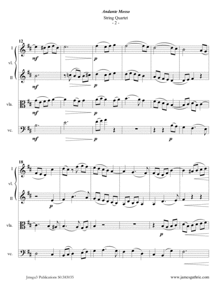 Scarlatti Andante Mosso For String Quartet Page 2