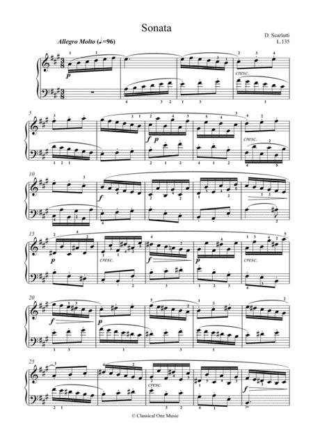 Scarlatti Sonate A Major L 135 For Piano Page 2
