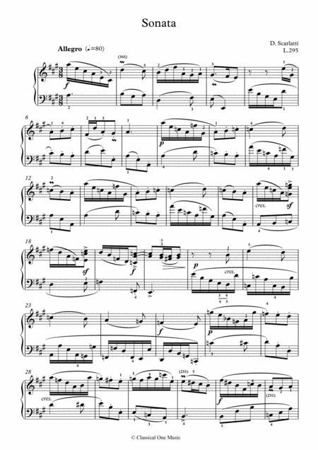 Scarlatti Sonate A Major L 295 For Piano Page 2
