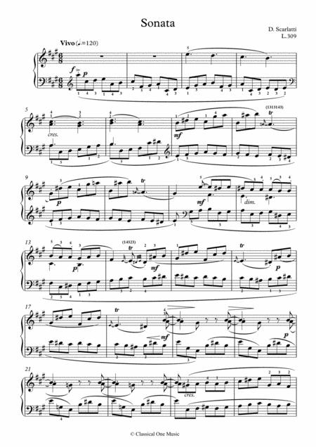 Scarlatti Sonate A Major L 309 For Piano Page 2