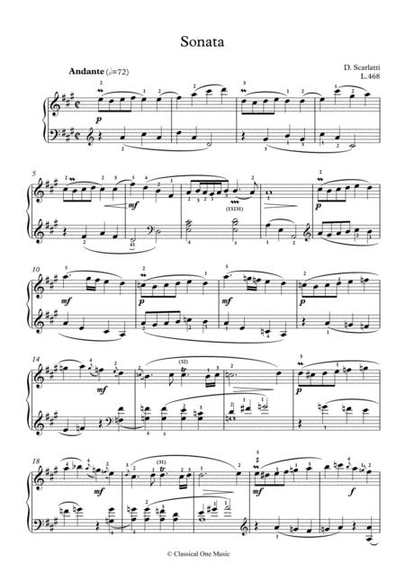 Scarlatti Sonate A Major L 468 For Piano Page 2