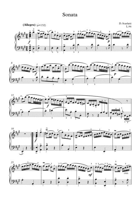 Scarlatti Sonate A Major L 94 For Piano Page 2