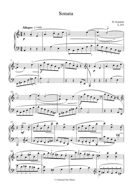 Scarlatti Sonate A Minor L 243 For Piano Page 2