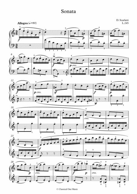 Scarlatti Sonate A Minor L 245 For Piano Page 2