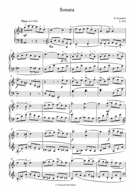Scarlatti Sonate A Minor L 392 For Piano Page 2
