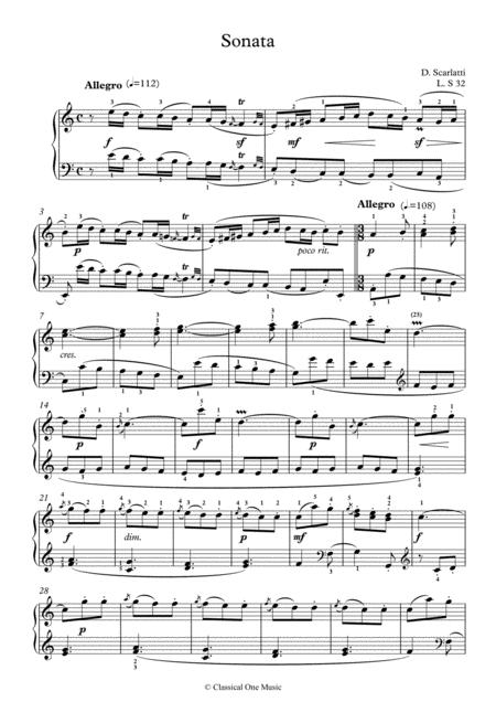 Scarlatti Sonate A Minor L S32 For Piano Page 2