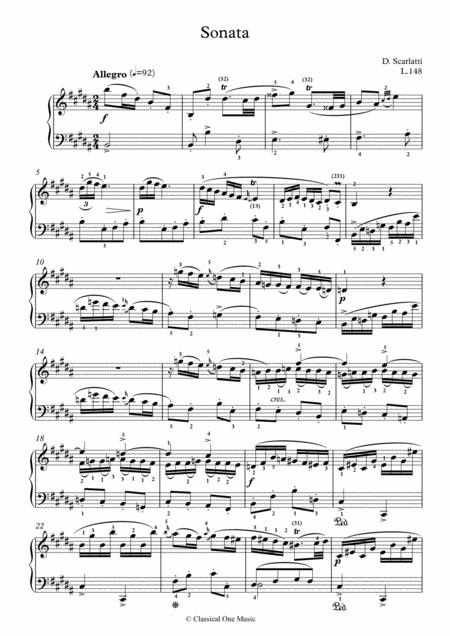 Scarlatti Sonate B Major L 148 For Piano Page 2