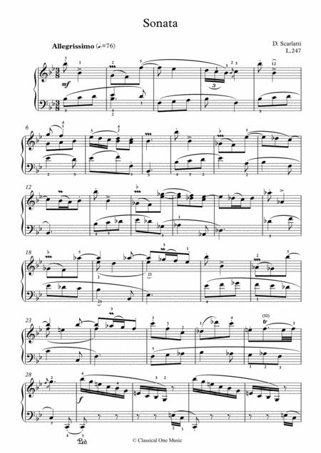 Scarlatti Sonate B Major L 247 For Piano Page 2