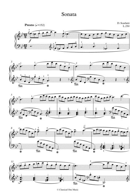 Scarlatti Sonate B Major L 250 For Piano Page 2
