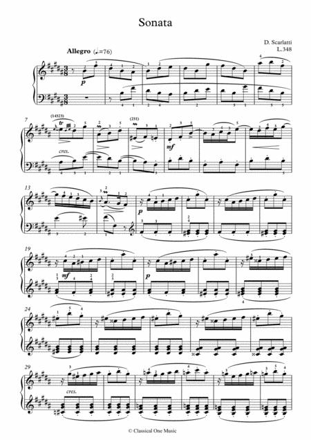 Scarlatti Sonate B Major L 348 For Piano Page 2