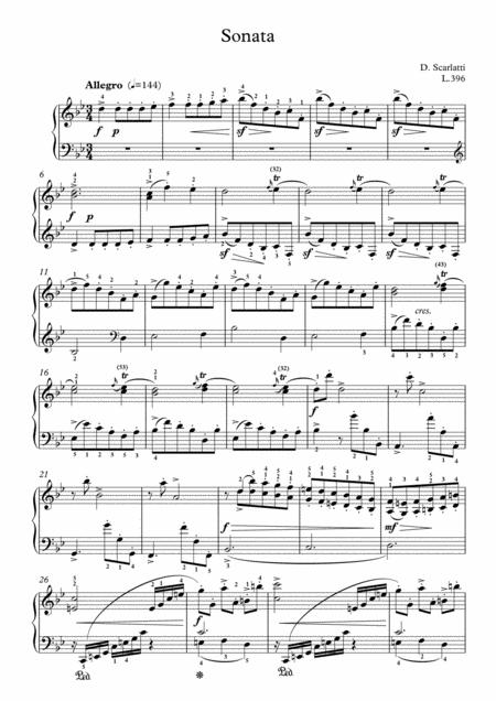 Scarlatti Sonate B Major L 396 For Piano Page 2