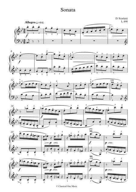 Scarlatti Sonate B Major L 498 For Piano Page 2