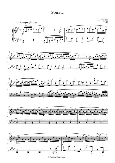 Scarlatti Sonate B Major L 50 For Piano Page 2